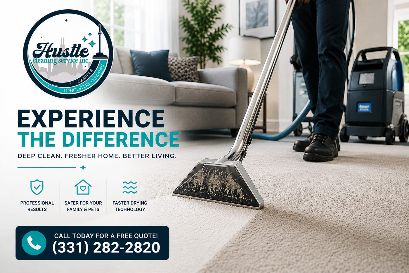 Hustle Cleaning Service Inc. — call today for a free quote on (331) 282-2820